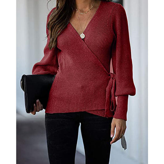 Autumn And Winter New Women's Clothing Solid Color V
